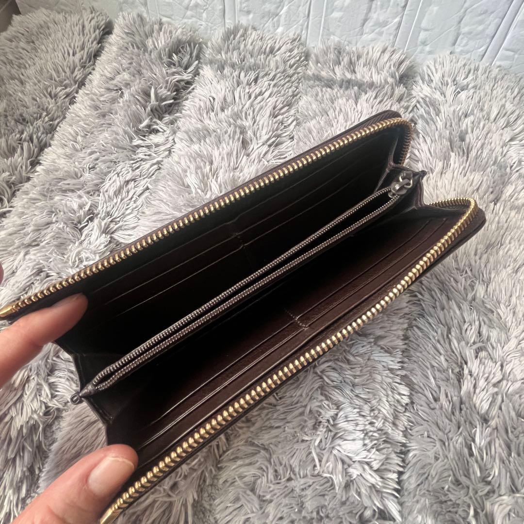 良品✨GUCCI GGナイロン　ブラウン　L字ファスナー　長財布　メンズ
