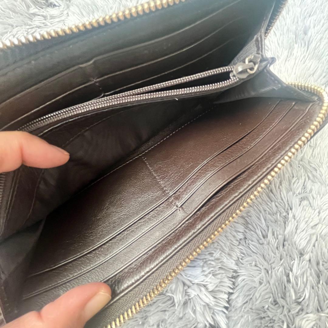 良品✨GUCCI GGナイロン　ブラウン　L字ファスナー　長財布　メンズ