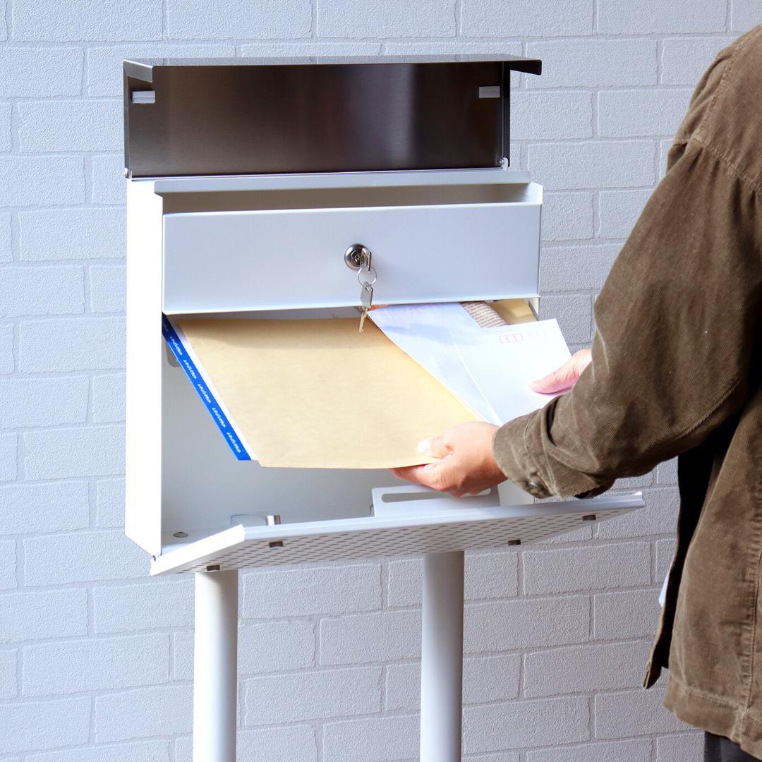 MJ PT RS　スタンドポスト　郵便ポスト　ブラック