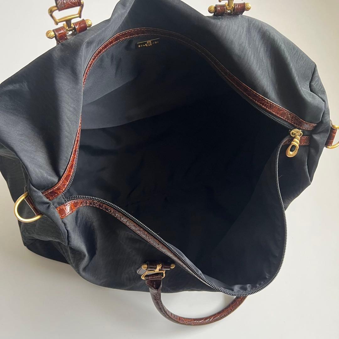 バッグ BALENCIAGA BB CROCO BOSTON HAND BAG