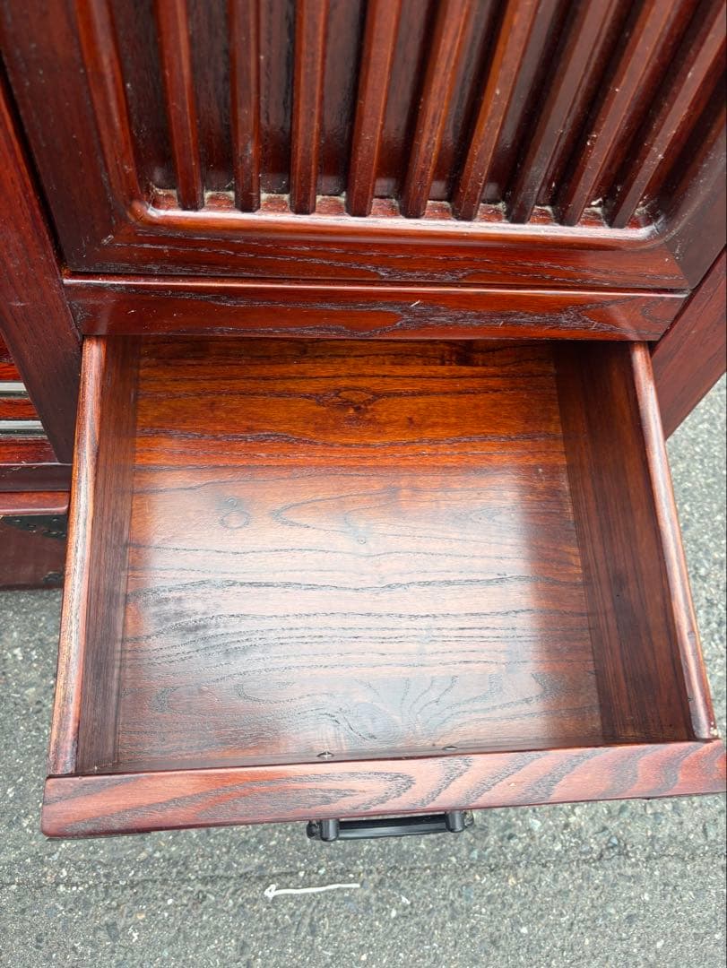 赤*こ様 木製　棚　和風　レトロ　アンティーク　キャビネット　茶棚　戸棚　民芸家