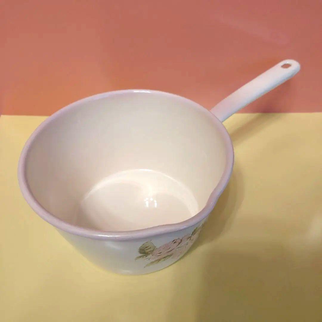 【imane イマン】 ダイアナローズ ソースパン大 ホーロー製 旧商品希少