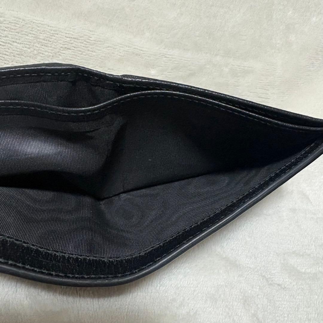 早い者勝ち！美品！GUCCI 二つ折り財布 GGマーモント グッチ レザー 黒