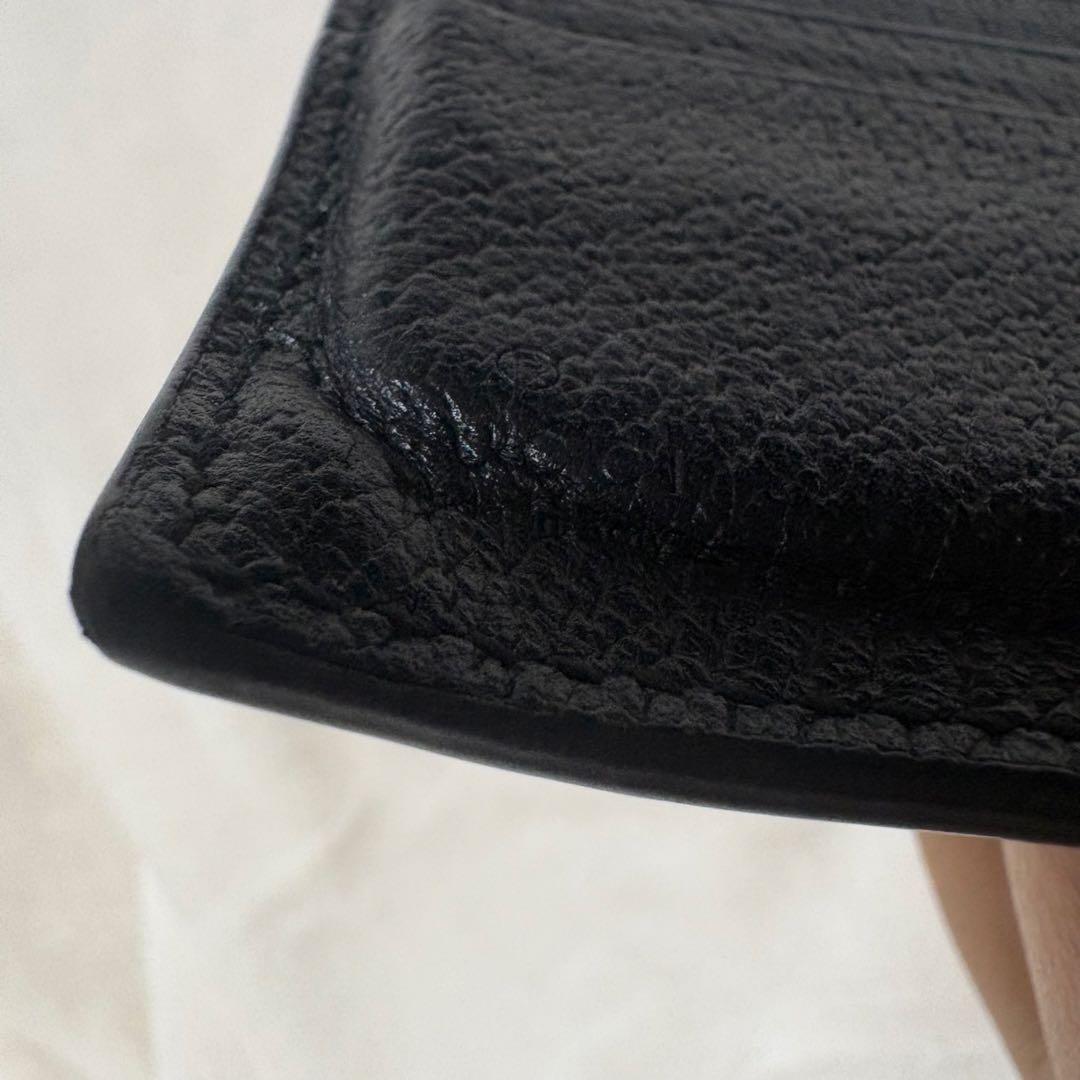 早い者勝ち！美品！GUCCI 二つ折り財布 GGマーモント グッチ レザー 黒