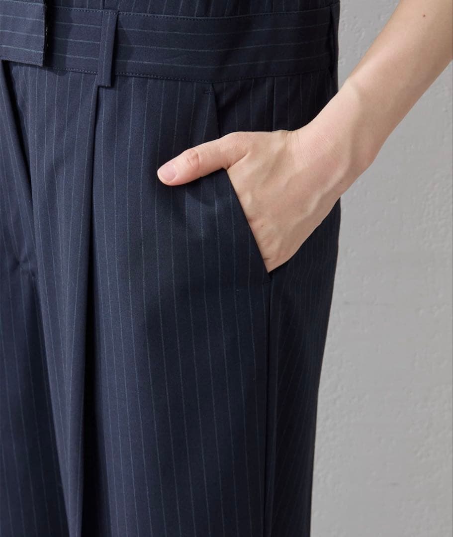 Whim Gazette ＜コラボ＞テーラーカラーノースリーブジャンプスーツ