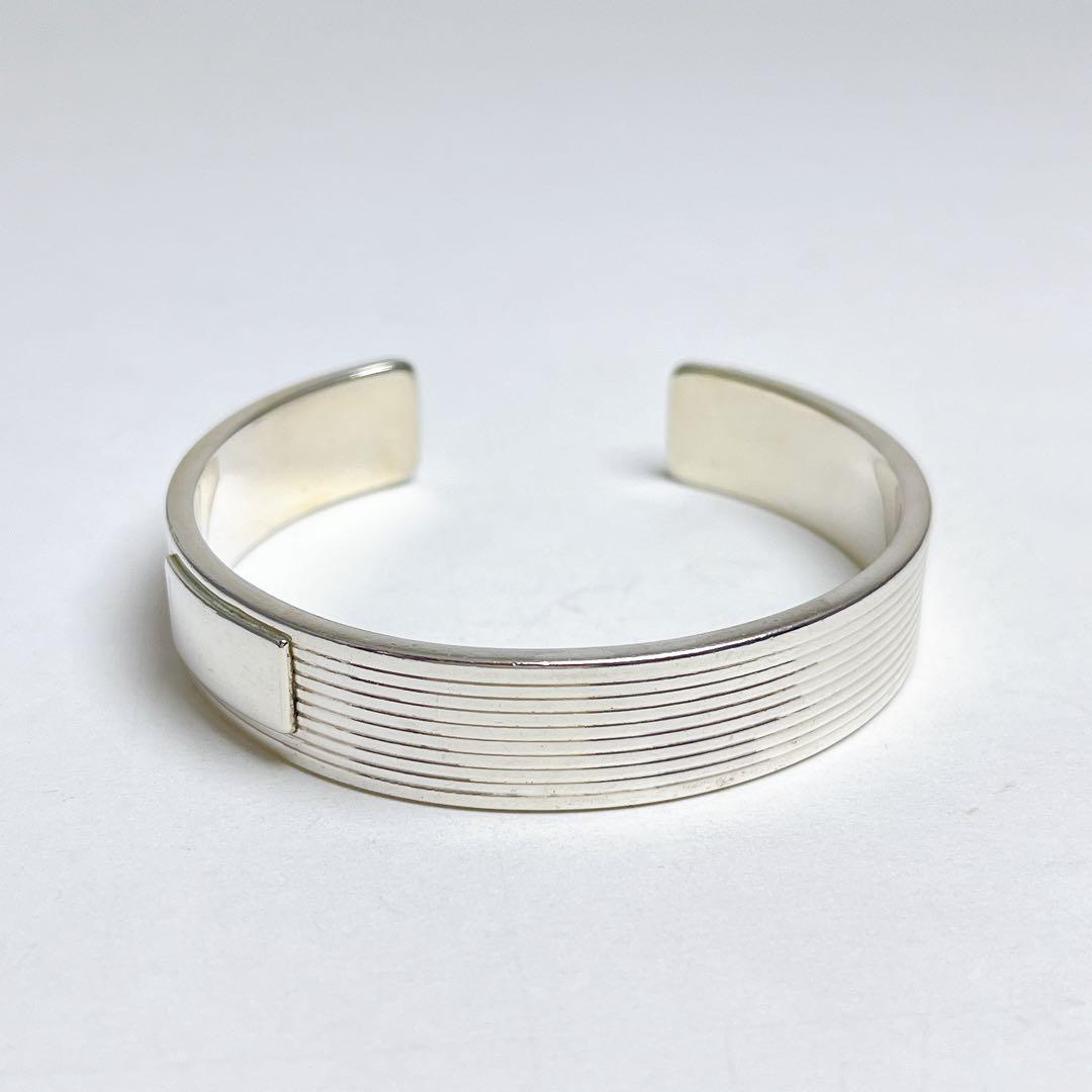 グッチ　ヴィンテージ　ストライプ　バングル　925