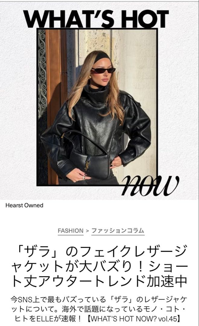 ザラ完売ZARA フェイクレザージャケット