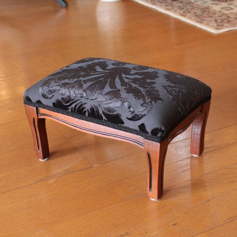 フットスツール ブラック レトロ 黒 ヴィンテージ風 222-1497-007