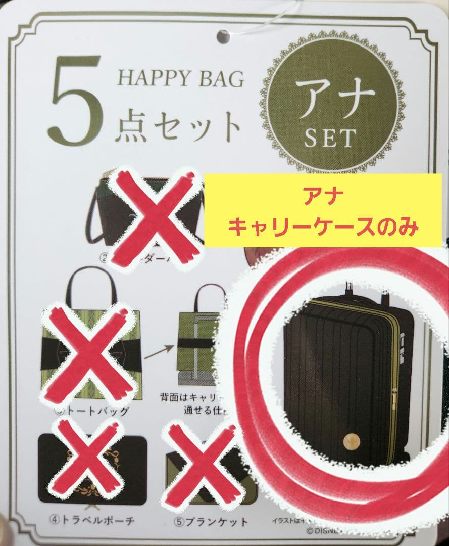 【キャリーケースのみ】 アナ しまむら　ちはる ハッピーバッグ ディズニー
