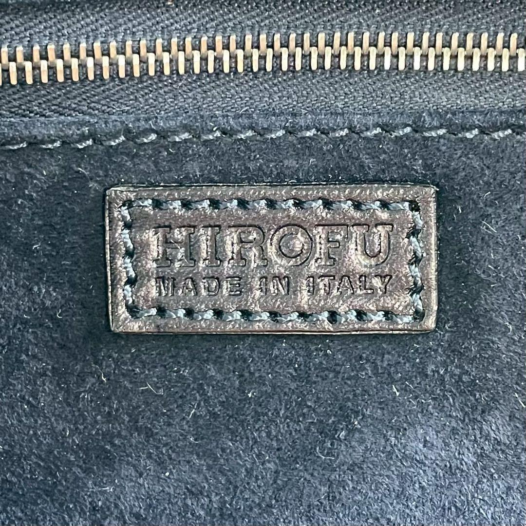 極美品　ヒロフ　ミニボストンバッグ ハンドバッグ　Hロゴ　レザー　ブラック