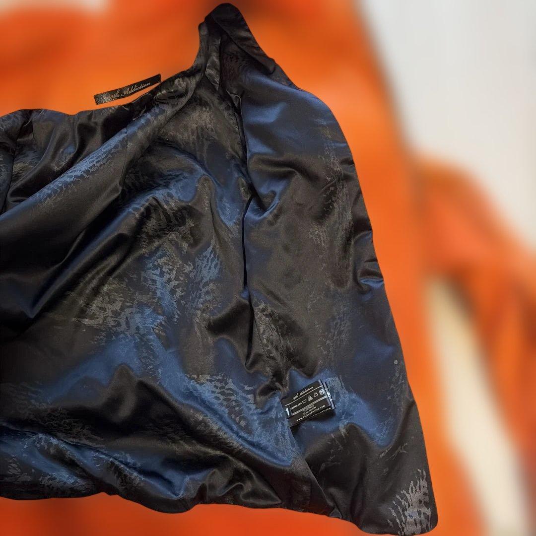 14th addiction レザージャケット　グランジ加工　ダブルジップ