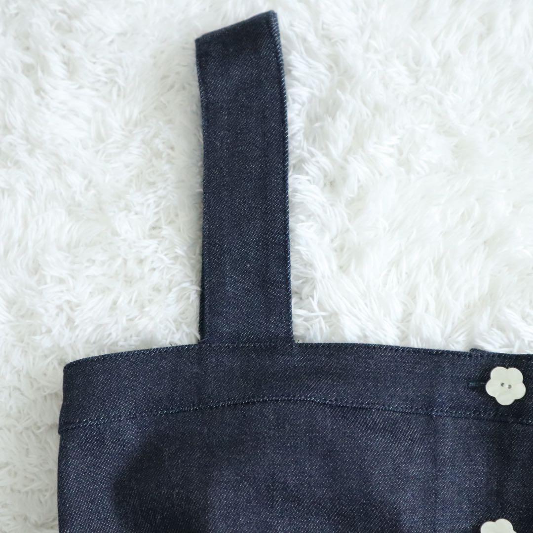 25SS★MEER. デニムオールインワン フラワーボタン インディゴ M