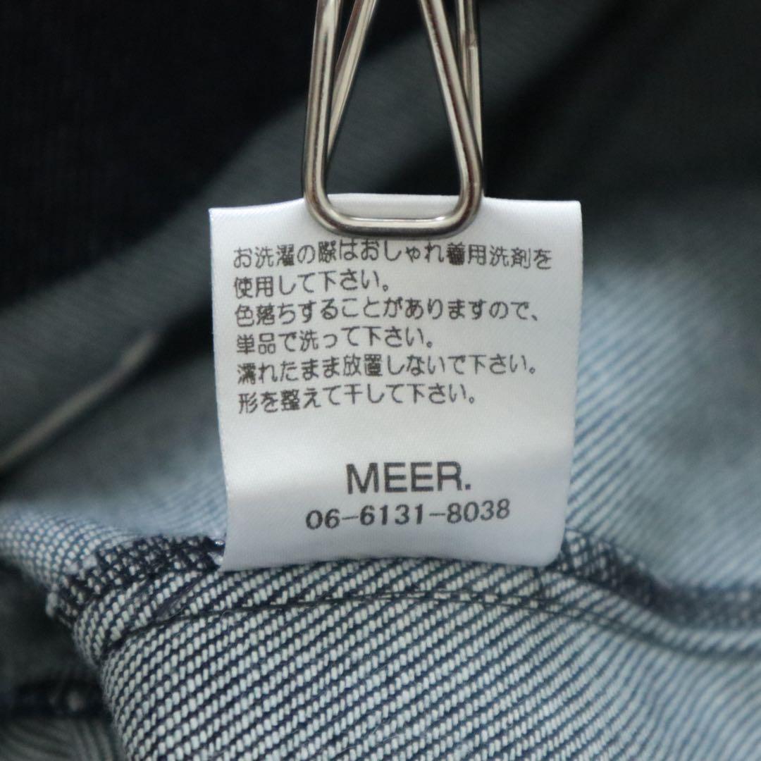 25SS★MEER. デニムオールインワン フラワーボタン インディゴ M