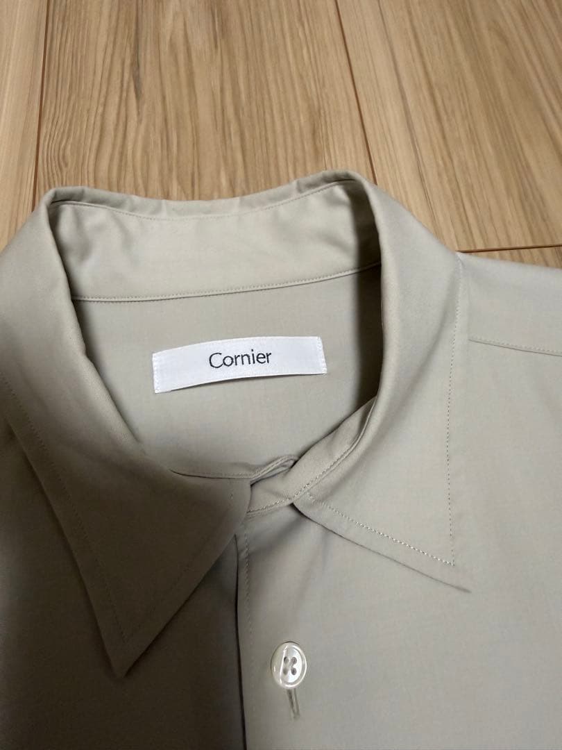 トップス cornier Super180's WORSTED WOOL SHIRTS