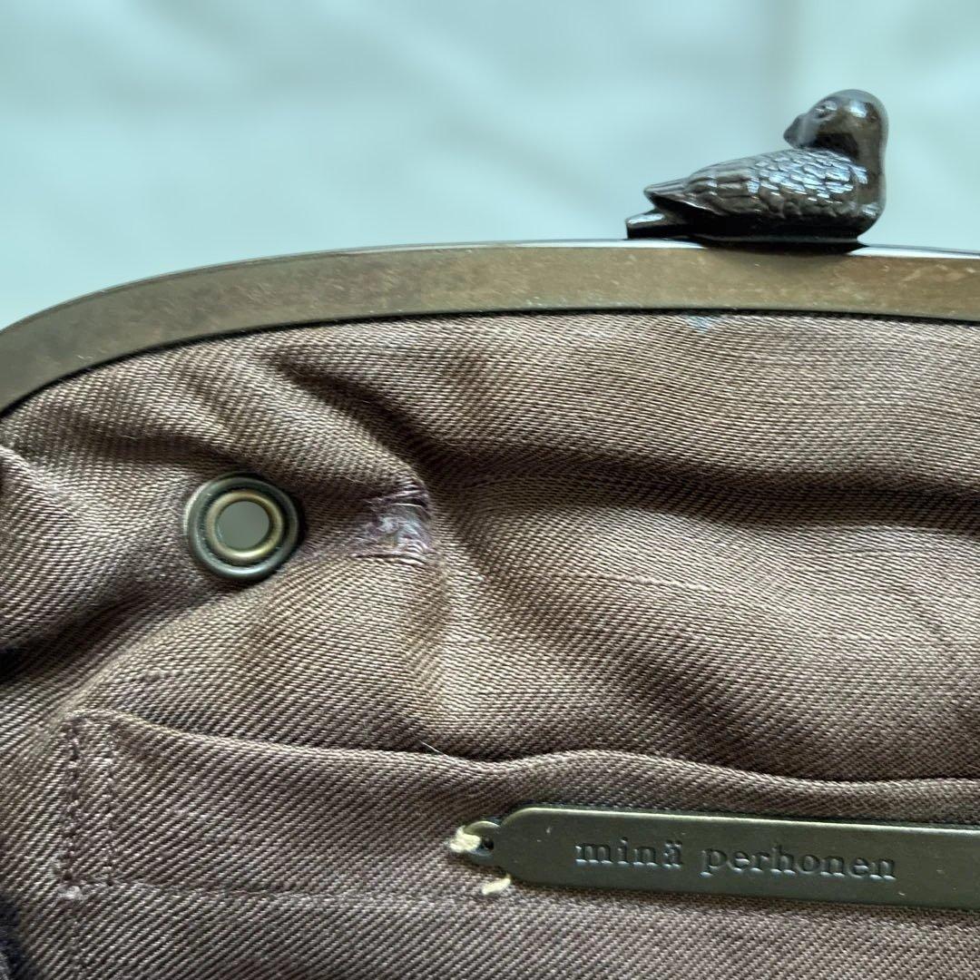 ミナペルホネン cuddle bag chorus 鳥さん口金　難あり