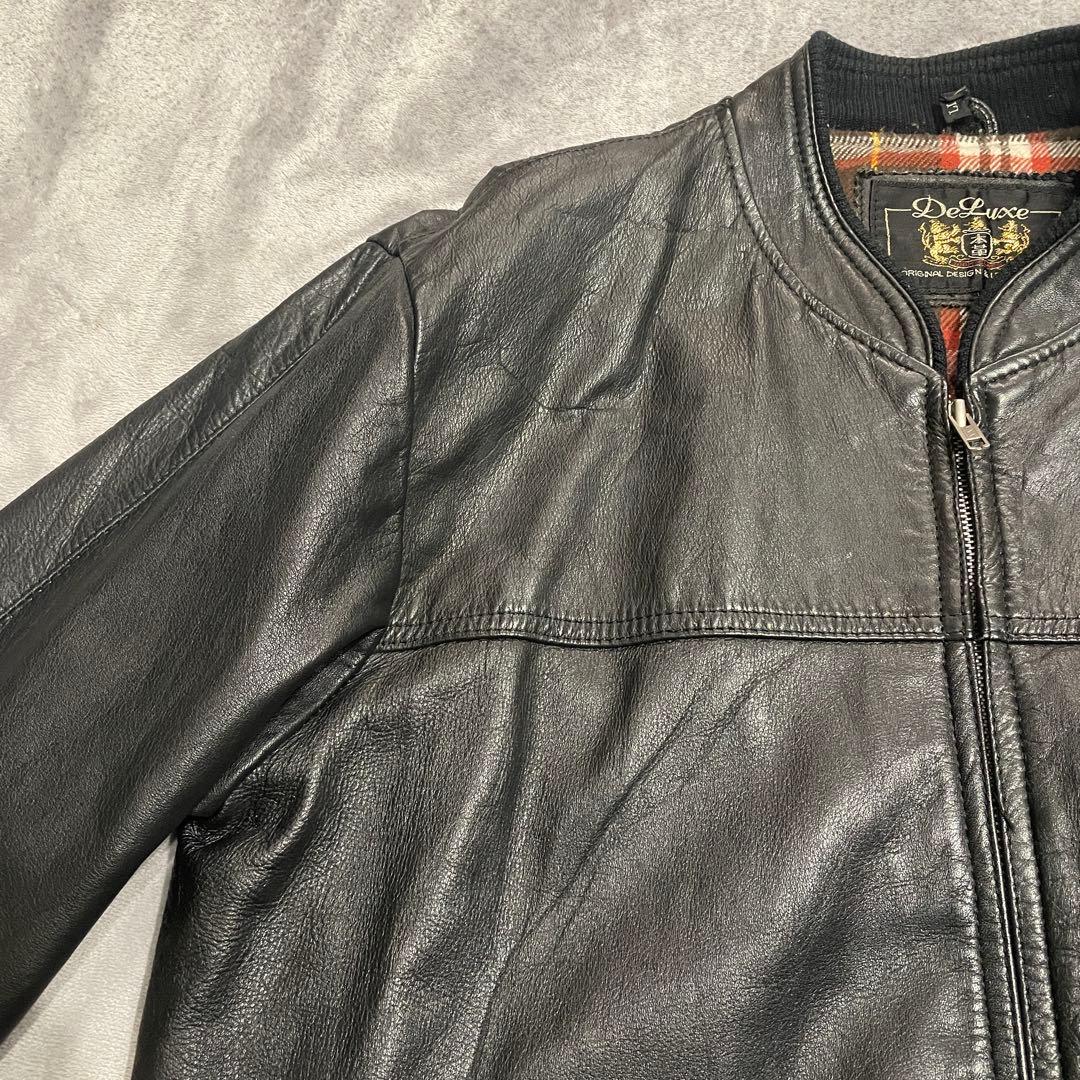 古着　６０−７０s 本革　ライダース　レザージャケット　ブラック　LL 黒