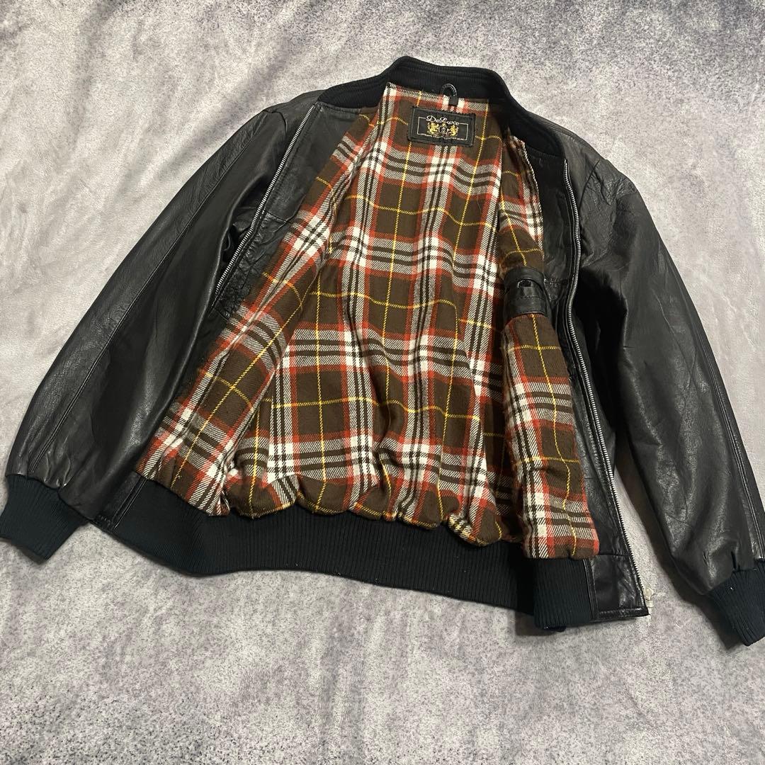 古着　６０−７０s 本革　ライダース　レザージャケット　ブラック　LL 黒