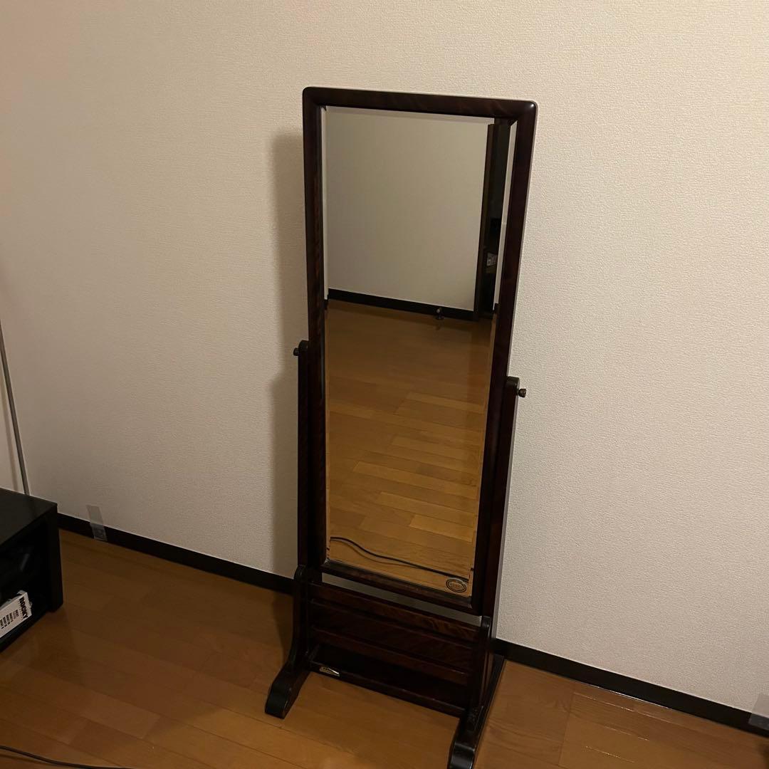 北海道民芸家具 姿見 全身鏡 スタンドミラー ウォールミラー 鏡