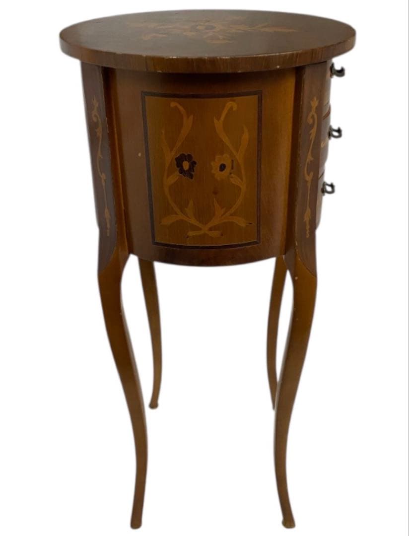 イタリア製　クラッシックスタイル　象嵌　猫脚　サイドテーブル　26セ319