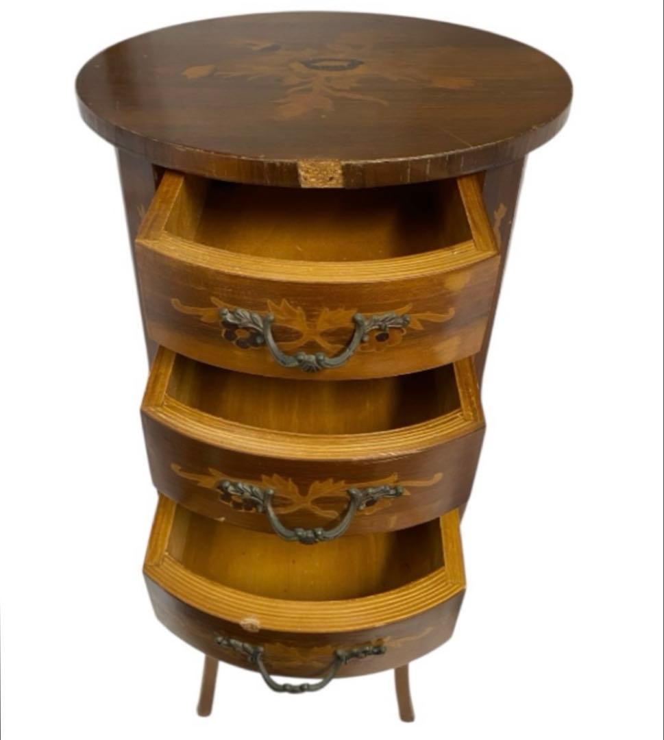 イタリア製　クラッシックスタイル　象嵌　猫脚　サイドテーブル　26セ319