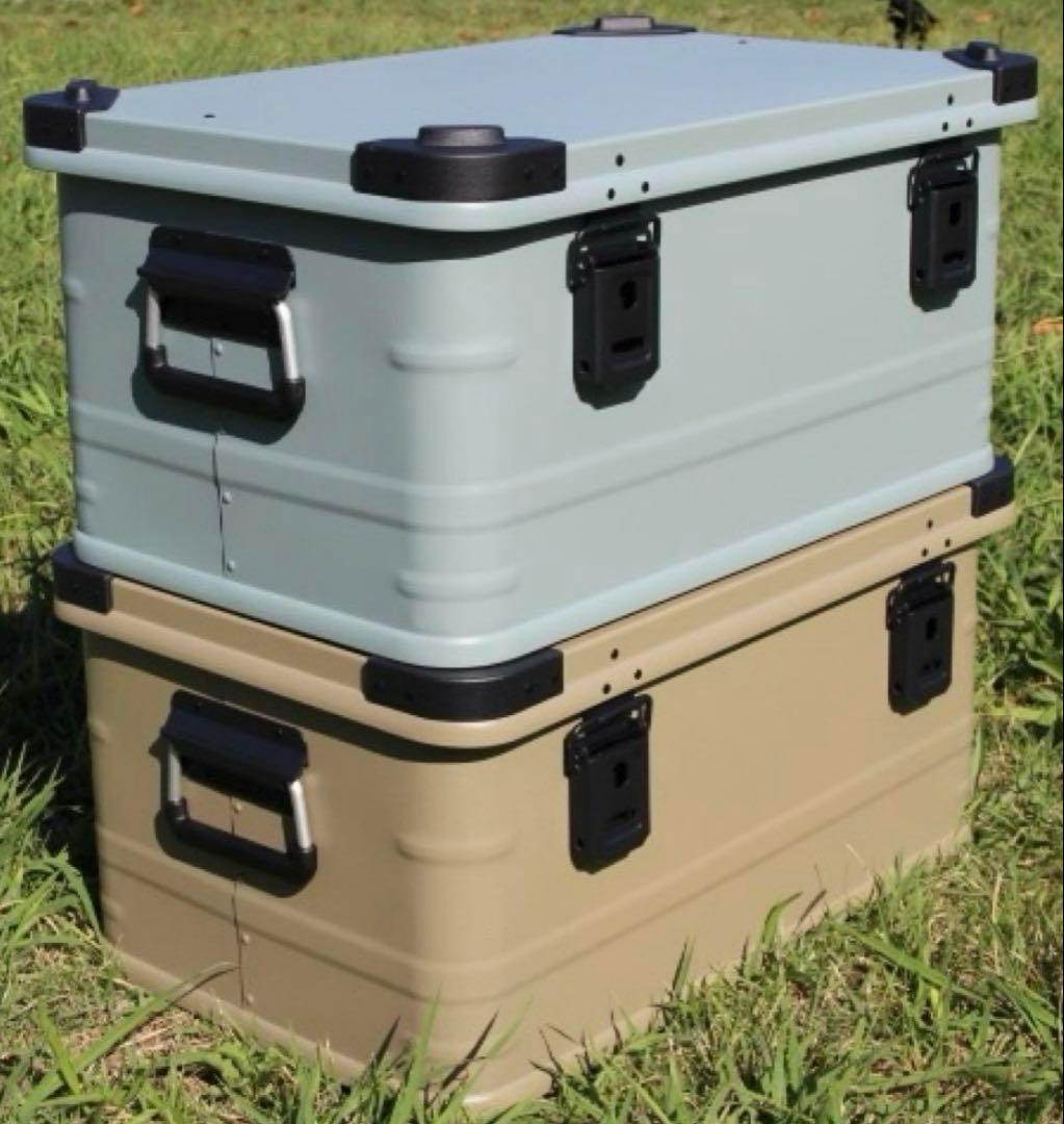 アースカラー アルミコンテナボックス ４９Ｌ ガレージ収納 キャンプギア収納