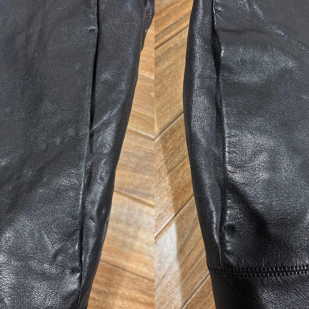 00s OLD GAP レザージャケット レディースL ジップアップ ブラック