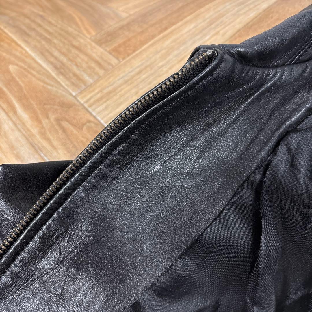 00s OLD GAP レザージャケット レディースL ジップアップ ブラック