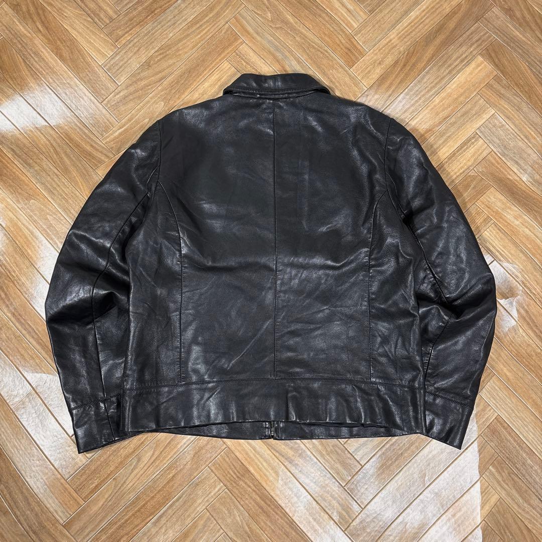 00s OLD GAP レザージャケット レディースL ジップアップ ブラック