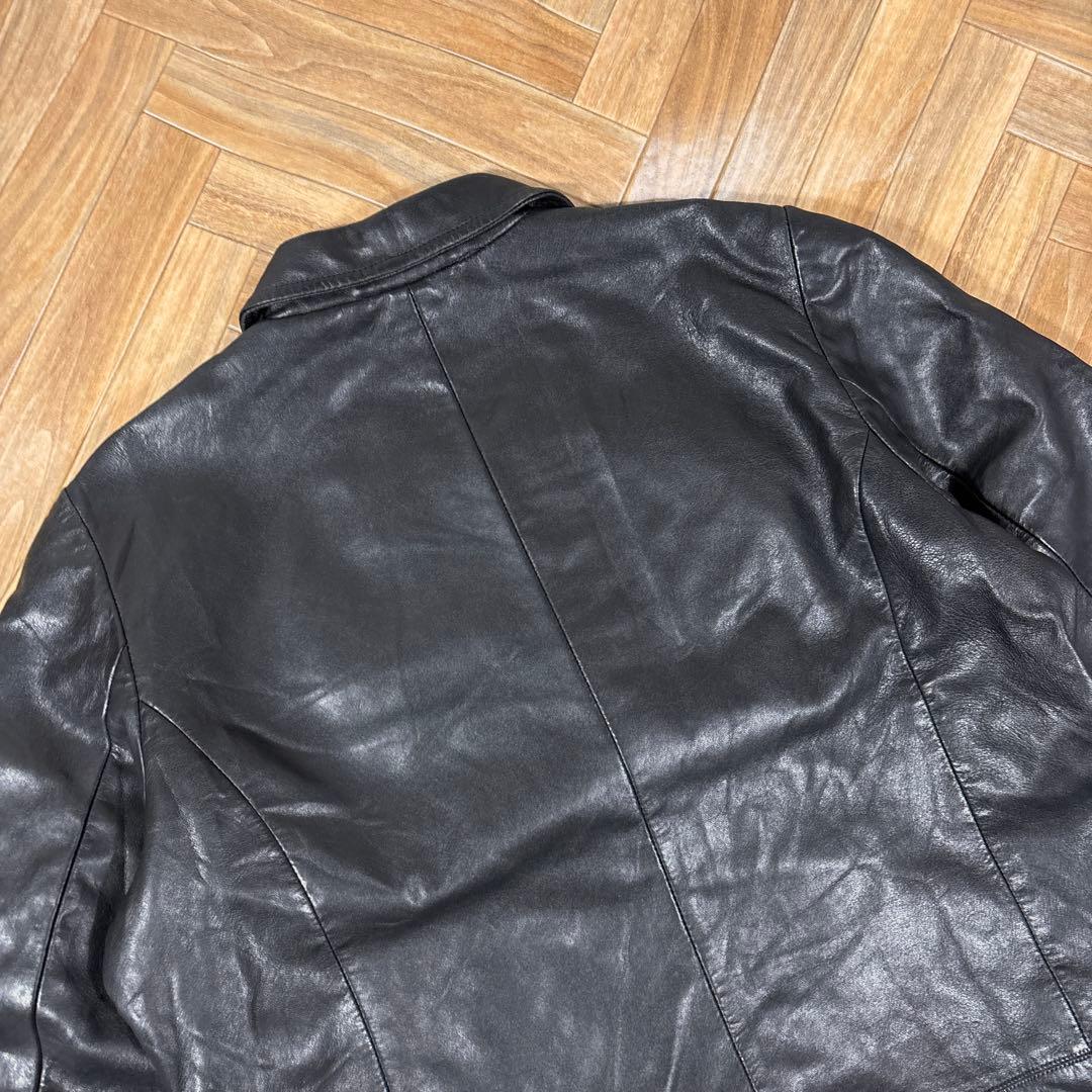 00s OLD GAP レザージャケット レディースL ジップアップ ブラック