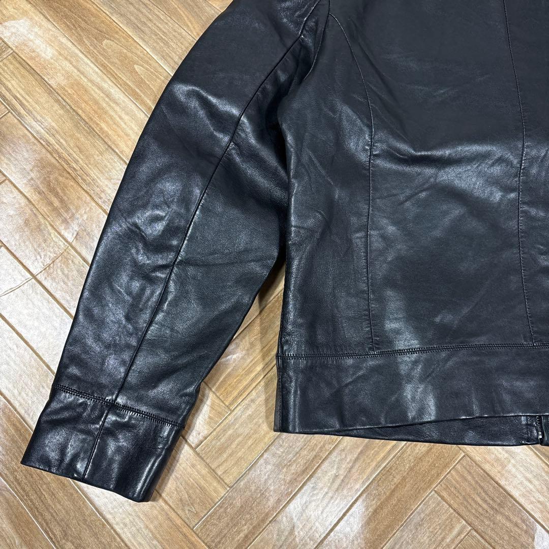 00s OLD GAP レザージャケット レディースL ジップアップ ブラック