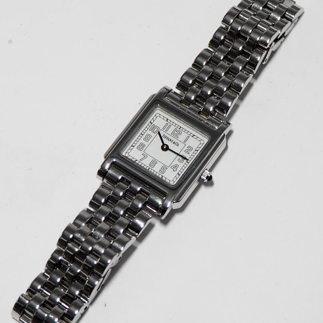 美品 ティファニー TIFFANY&CO クラシック スクエア 腕時計 H546