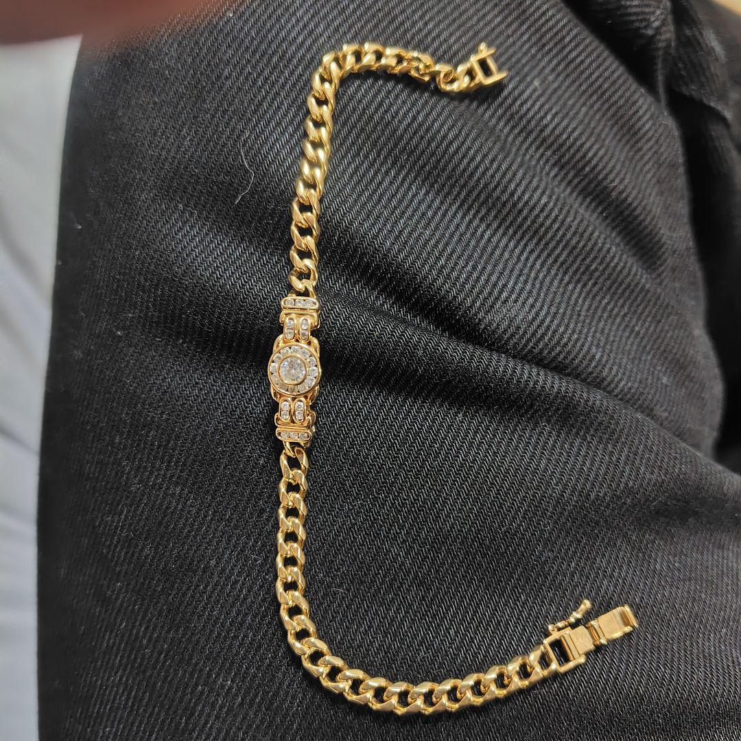 K18 　ダイアモンド チェーン ブレスレット