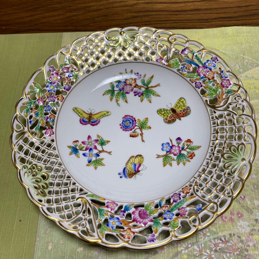 ヘレンド　ヴィクトリアブーケ　透かしプレート