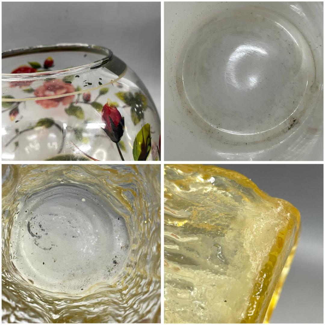 ガラス 花瓶 まとめて 8点 フラワーベース 硝子 クリスタル