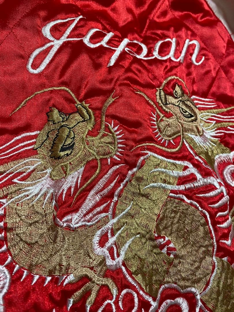 90s 日本限定 スカジャン 龍 鷲 虎 サテン unisex vintage