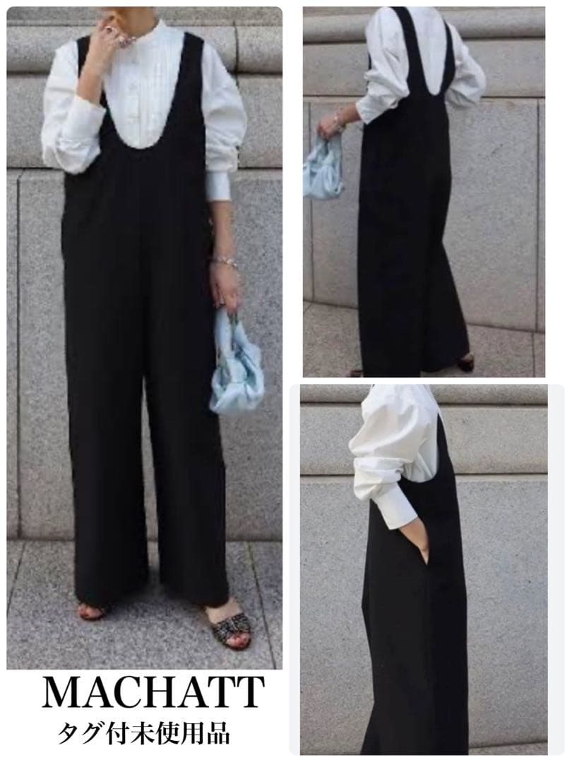 MACHATT マチャット　タグ付未使用品　Uネックオールインワン　サロペット