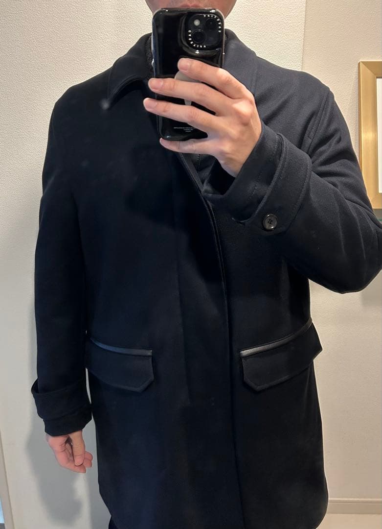 BALLY ネイビー ステンカラーコート Lサイズ