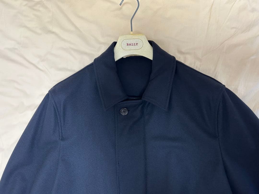 BALLY ネイビー ステンカラーコート Lサイズ