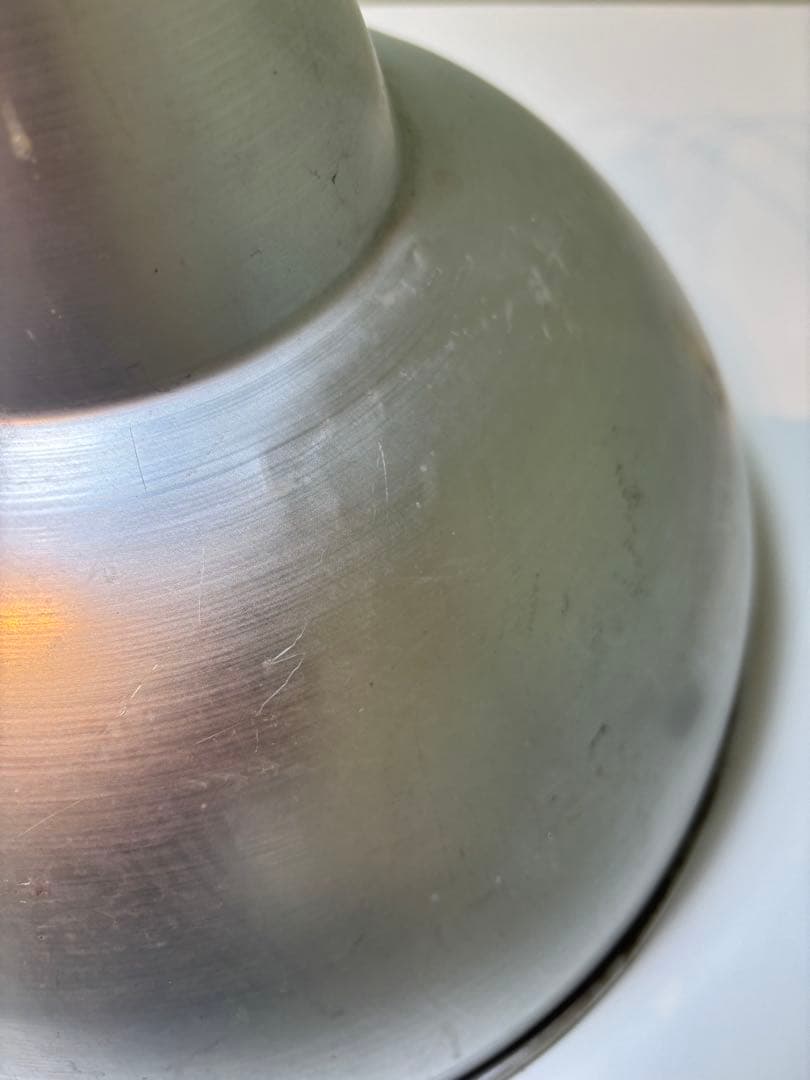 シルバー ドーム型 吊り下げライト LED電球付 インダストリアルアルミシェード