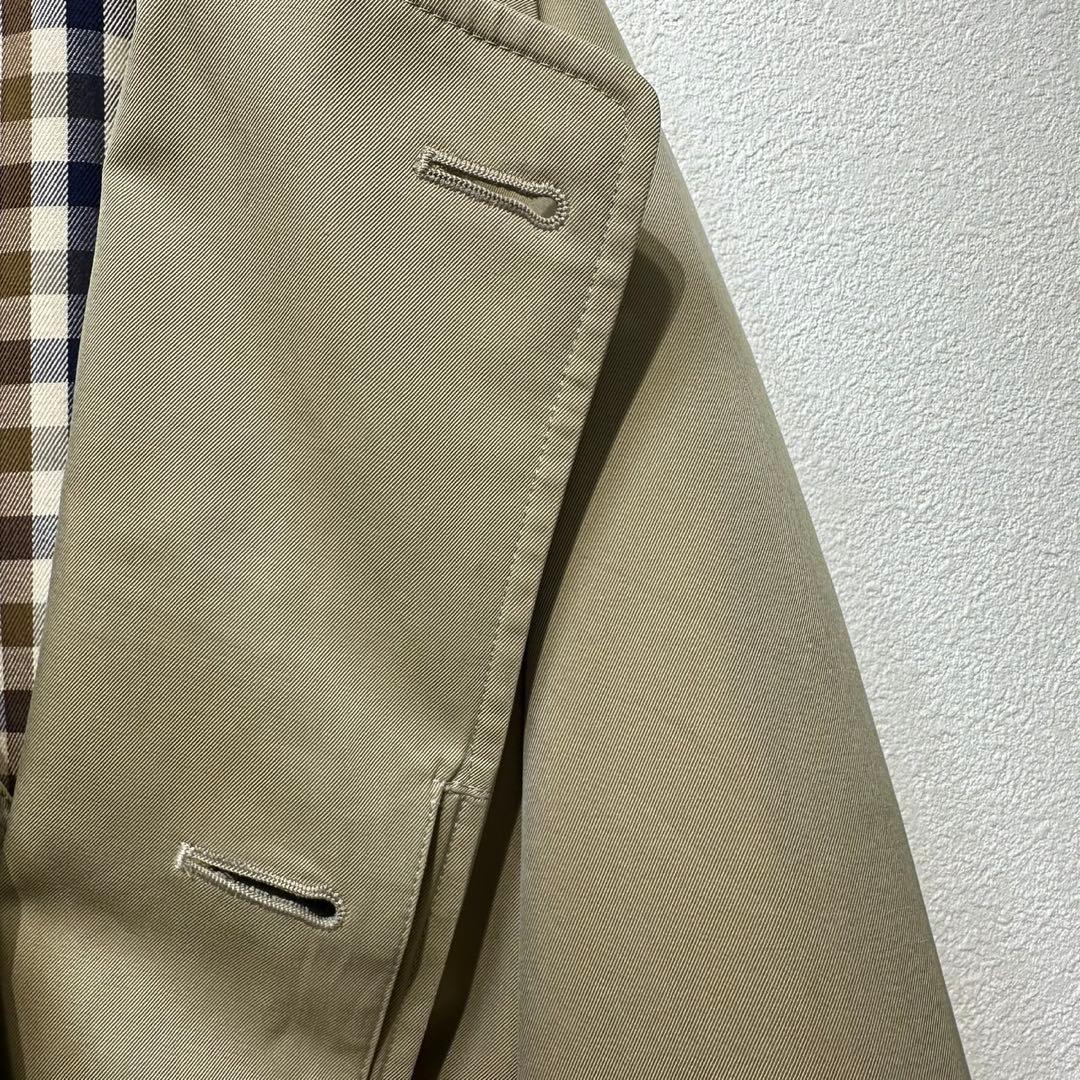 希少 アクアスキュータム 上質 チェック柄 デザイン ステンカラーコート