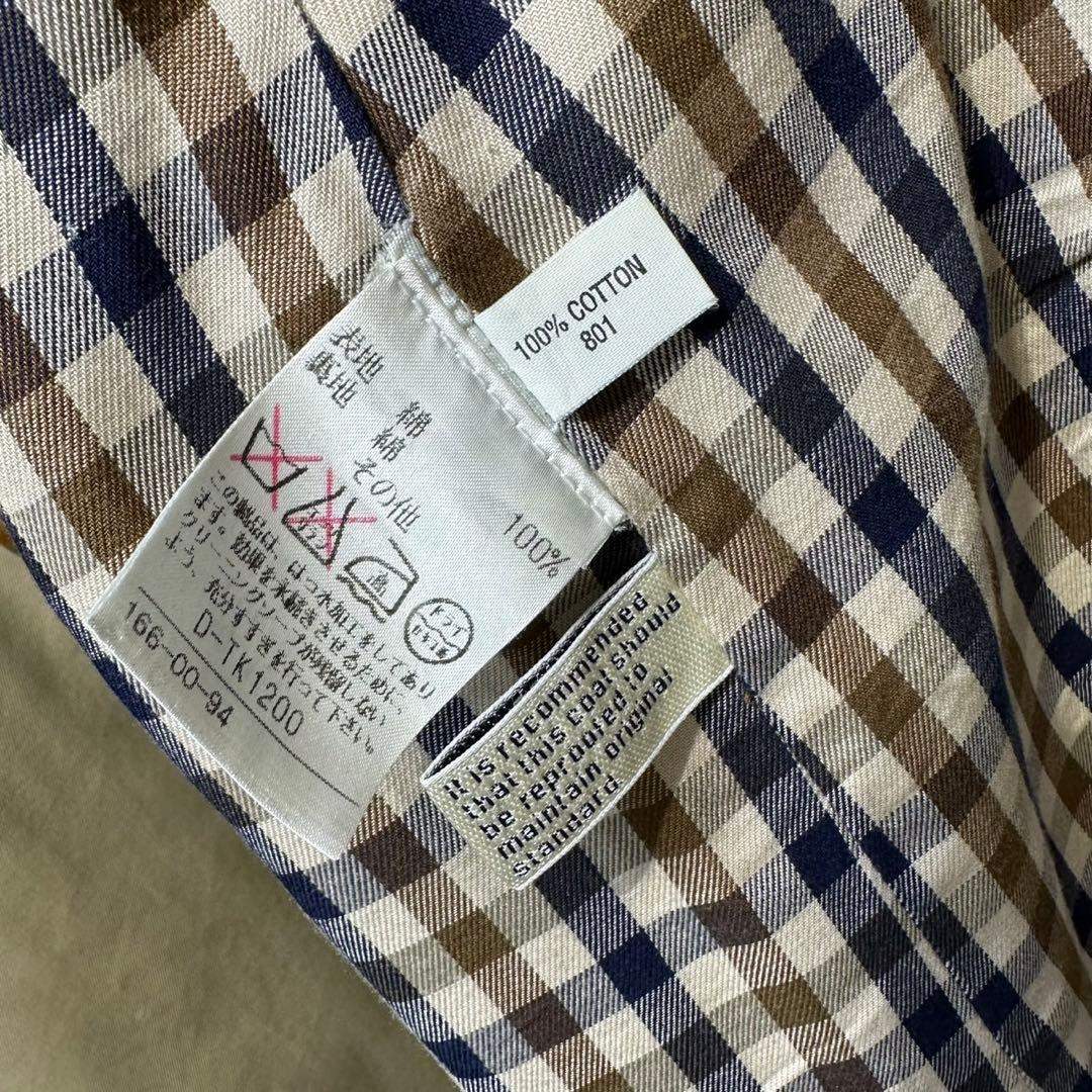 希少 アクアスキュータム 上質 チェック柄 デザイン ステンカラーコート