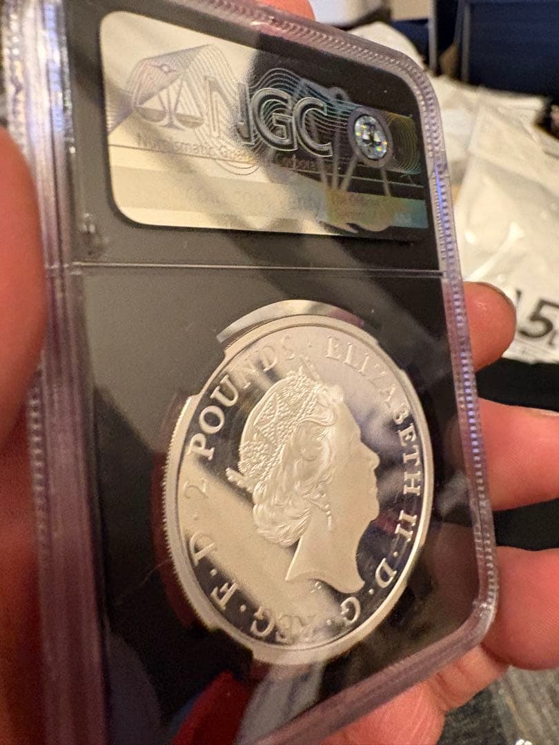 2018年 イギリス「Two Dragons」銀貨（£2）NGC鑑定 PF70