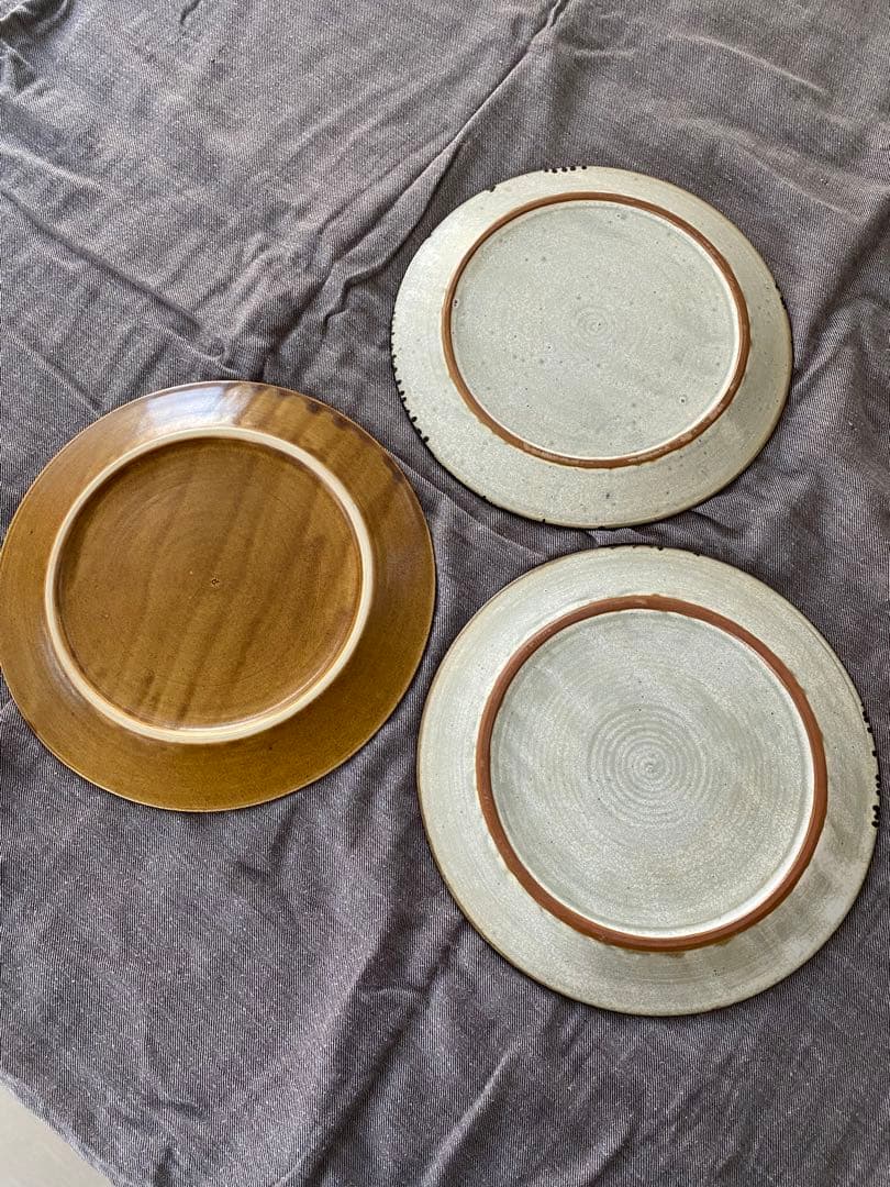 ⑤ はしもとさちえ リム しのぎ皿 8寸 3枚組 24cm