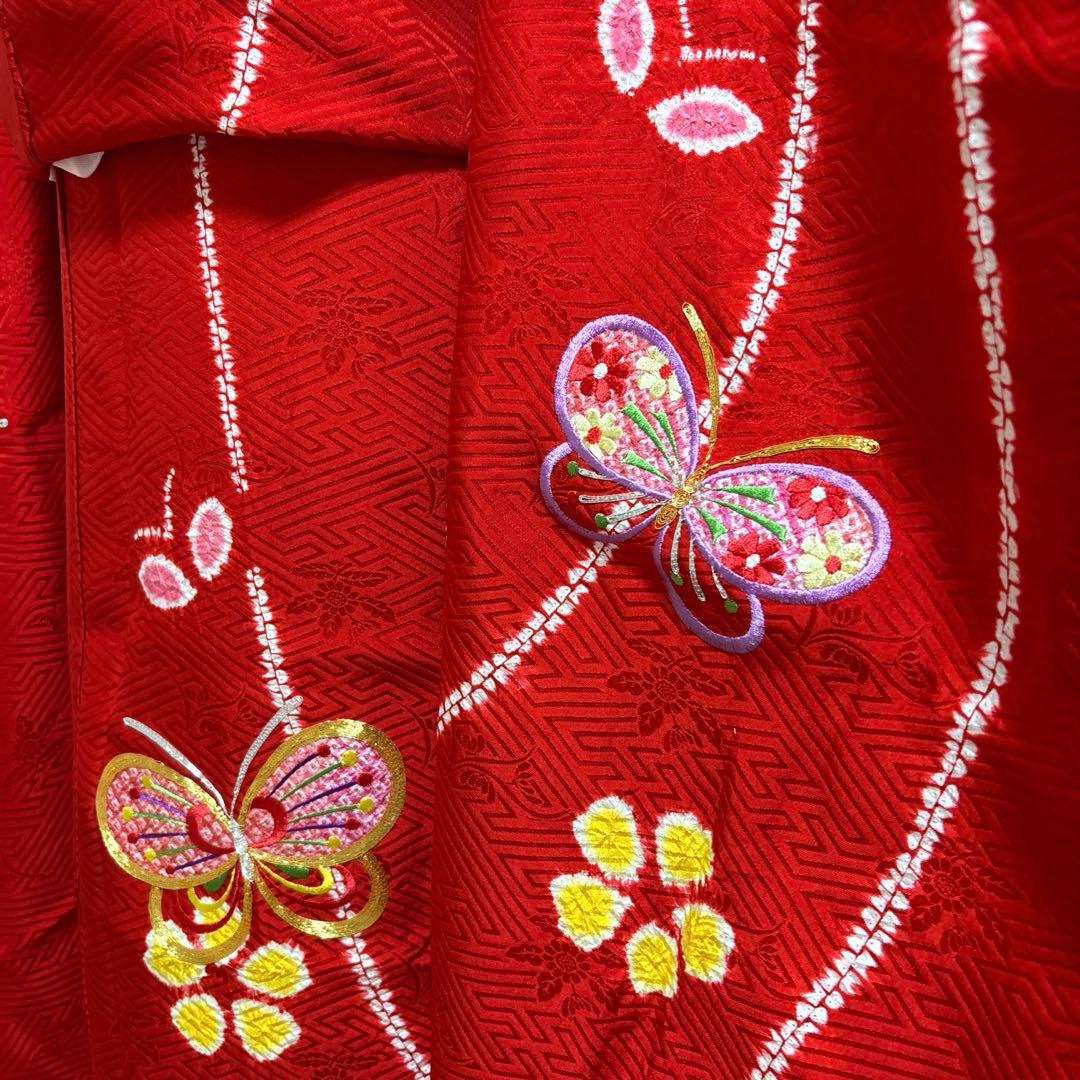 七五三　正絹　着物、長襦袢　7歳　お正月