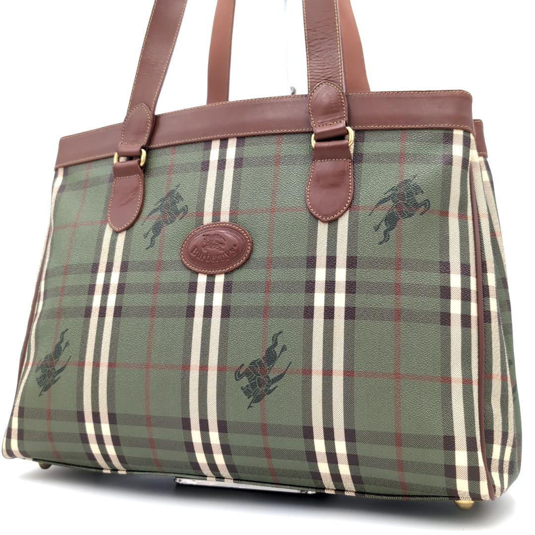 未使用級✨️ バーバリーズ トートバッグ ノバチェック シャドーホース 三層式