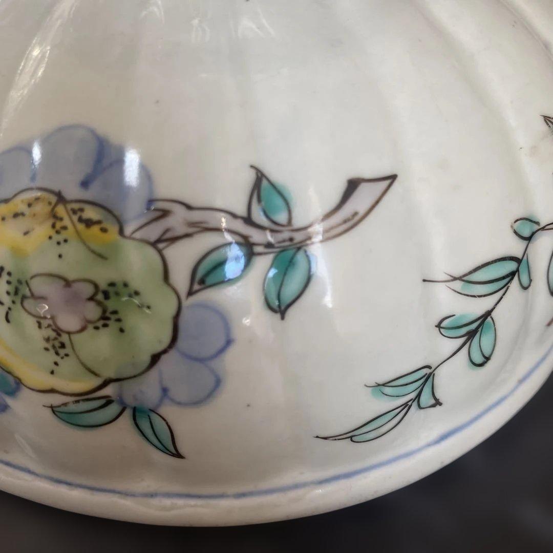 カケヒビなし古伊万里　杯洗　盃洗　色絵杯洗　陶芸　年代物