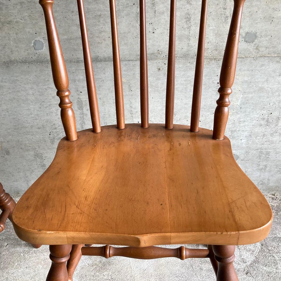 IKEDA 池田木工 チェア 椅子 ダイニング 2脚 木製 家具 レトロ