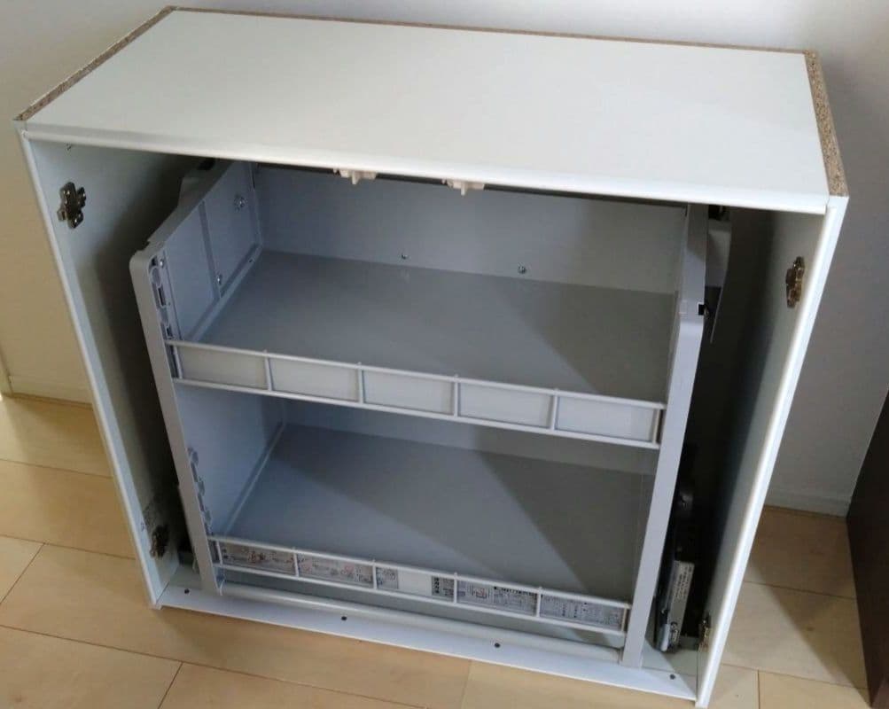 ダウンキャビネット　750mm幅　昇降式　吊戸棚　オークス