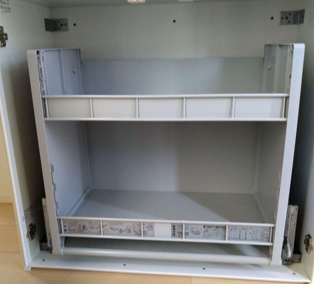 ダウンキャビネット　750mm幅　昇降式　吊戸棚　オークス