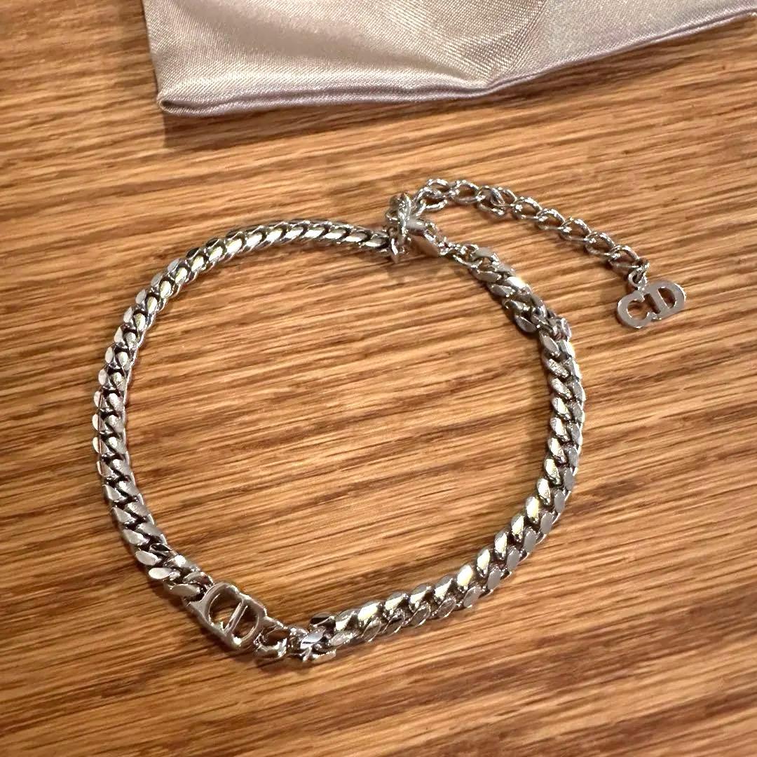 美品★Christian Dior ロゴ 喜平 チェーン シルバーブレスレット